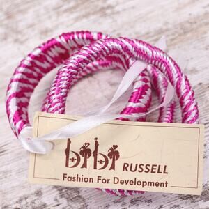 Bibi Russell Pink And White SIlk Bangles Fashion for Development